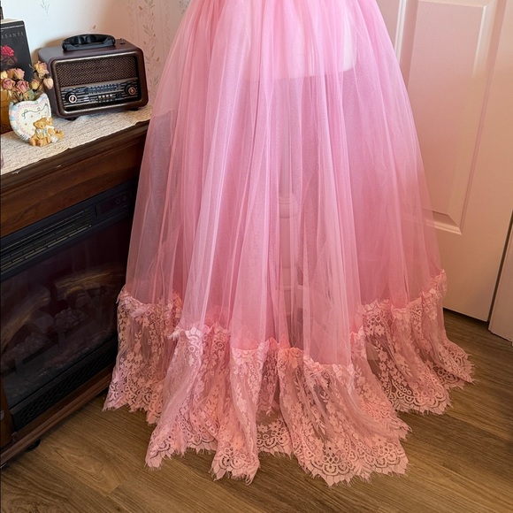 Widow Dance With Death Sleeveless Maxi Dress - Pink - Picture 3 of 6